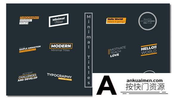 [Premiere标题]Premiere Pro迷你最小标题2.0Minimal Titles 2.0 | MOGRT
