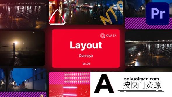 [Premiere模板]Premiere Pro叠加覆盖素材第3卷Overlay Layouts for Premiere Pro Vol. 03