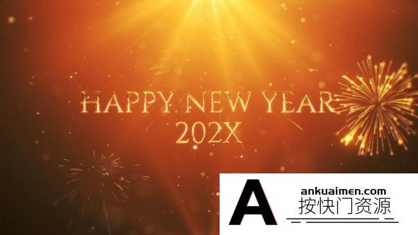 [Premiere预设]PR预设-新年文字祝福烟花片头 New Year Wishes