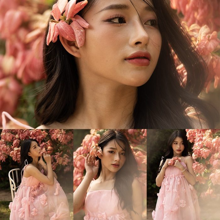 [时尚人像RAW原图]7张粉裙户外少女写真高清摄影原片素材-尼康NEF格式原图