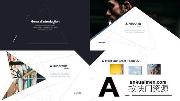 [Premiere模板]Premiere Pro三角形公司形象展示模板 Triangle Corporate