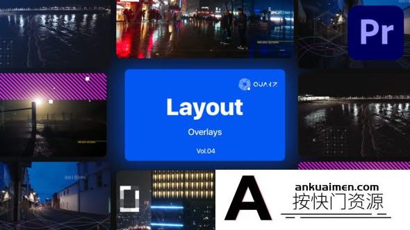 [Premiere模板]Premiere Pro叠加覆盖素材第4卷Overlay Layouts for Premiere Pro Vol. 04