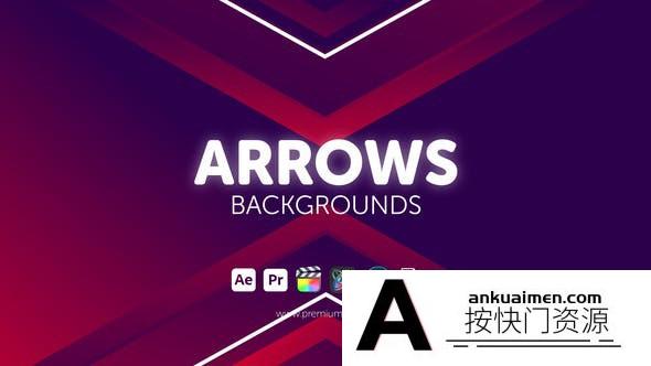 [Premiere预设]PR预设+视频素材-箭头背景商务包装动画 Arrows Backgrounds