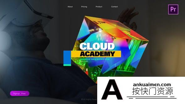 [Premiere标题]3D玻璃动画标题模版 3D Cube Glass Colorful Computer Science Lower Thirds