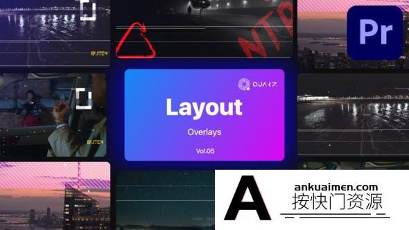 [Premiere模板]Premiere Pro叠加覆盖素材第5卷Overlay Layouts for Premiere Pro Vol. 05