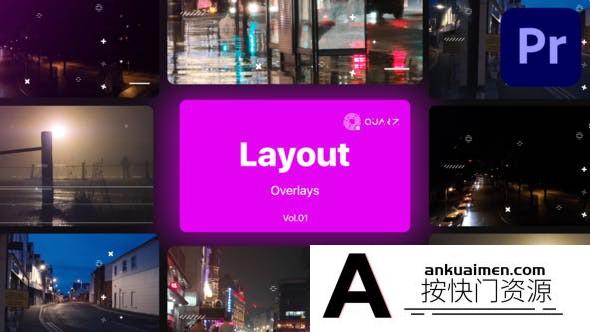[Premiere模板]Premiere Pro叠加覆盖素材第1卷Overlay Layouts for Premiere Pro Vol. 01