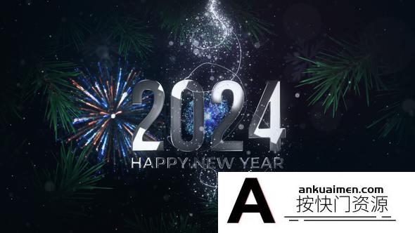 [Premiere模板]PR预设-粒子烟花新年倒计时片头 New Year Countdown 2024