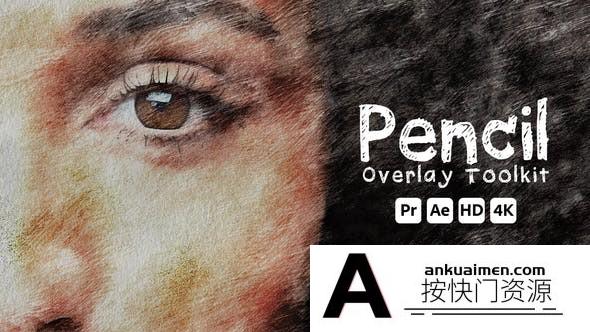 [Premiere预设]PR预设/AE模版-铅笔画视频特效动画 Pencil Overlay Toolkit