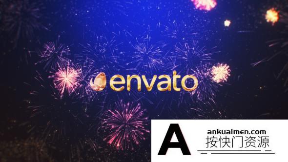 [Premiere预设]PR预设-新年烟花文字Logo动画 New Year Fireworks Logo