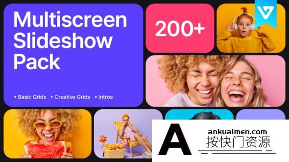 [Premiere预设]PR脚本-200+多屏幻灯片分屏动画效果模板 Multiscreen Slideshow Pack