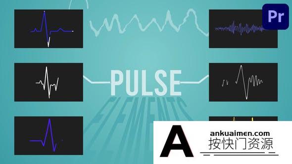 [Premiere模板]PR预设-脉搏心电图动画PR模版 Electro Pulse Elements